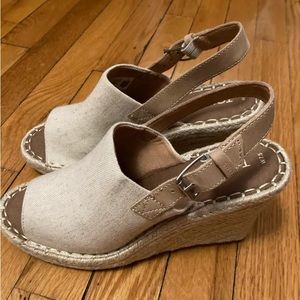 Beige Toms wedges size 7.5